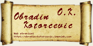 Obradin Kotorčević vizit kartica